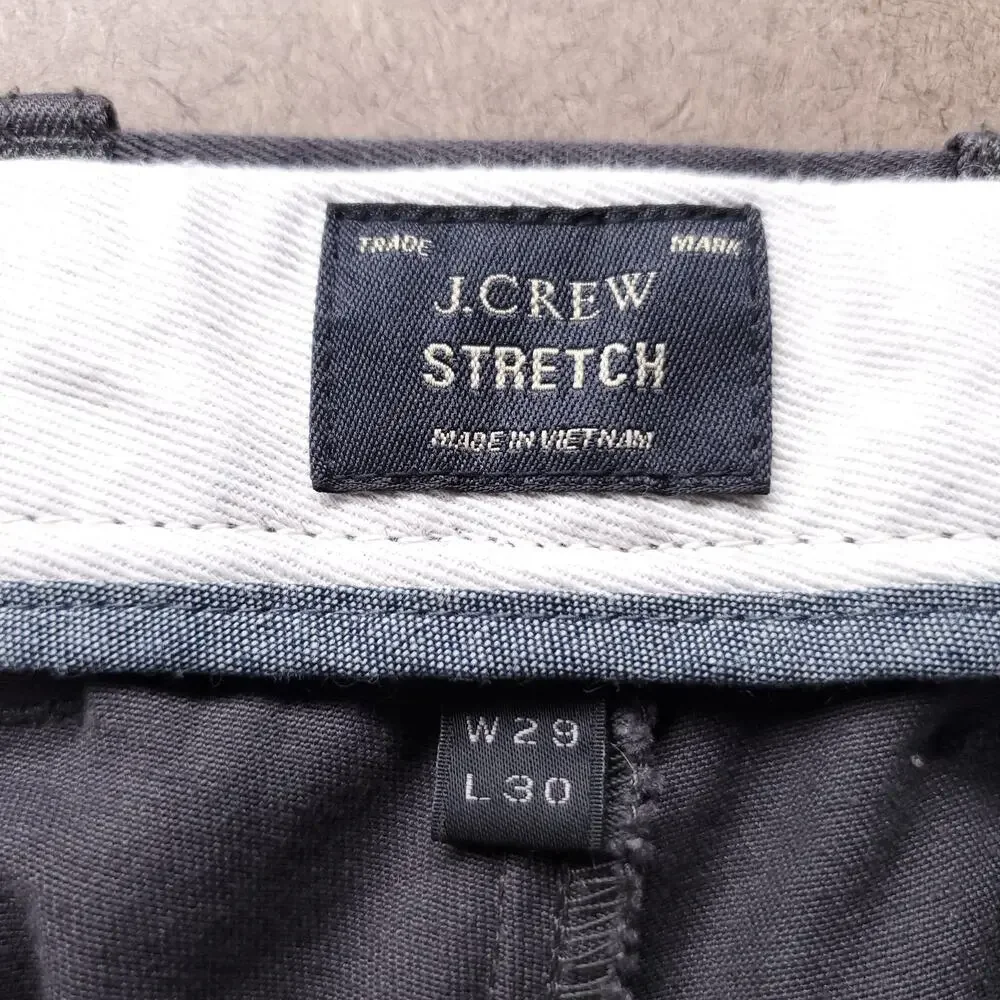 J Crew 484 Slim Fit 5-Pocket Chino Pants Men 29x30 Gray Low Rise Stretch Preppy